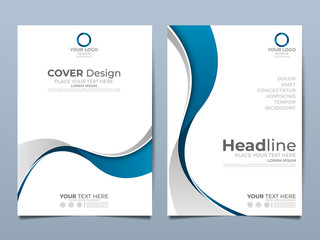 Wall Mural - blue corporate identity cover business vector design, flyer brochure advertising abstract background
