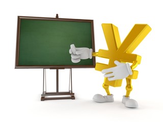 Poster - Yen character with blank blackboard