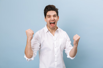 Portrait of a cheerful handsome young man