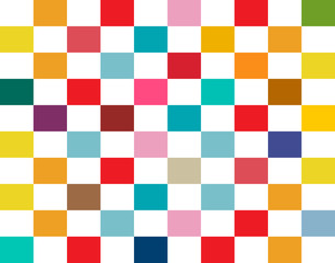 Colorful Rectangles Seamless Retro Flat Background for Prints or Web Designs. Pixels Rectangle Pattern.