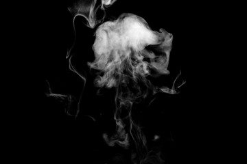 white smoke isolated on black background, abstract powder, water spray, Add smoke effect