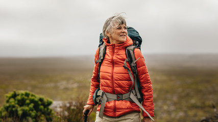 senior woman on a hiking adventure