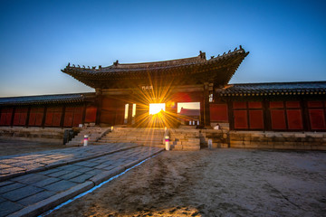 Sticker - Festival night lights at Changgyeonggung palace in seoul south Korea 