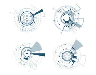 Wall Mural - Vector icon set technology circle design.