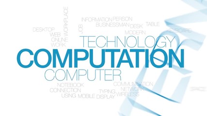 Wall Mural - computation animated word cloud. kinetic typography.