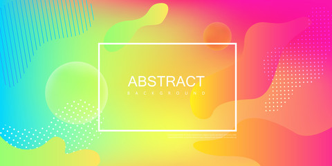 Wall Mural - Colorful spectrum background with frame and abstract pattern.
