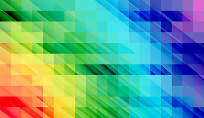 Wall Mural - Abstract mosaic background. chaos on square tiles. gradient background in grunge style. rainbow color, red, blue, green, yellow, blue, purple