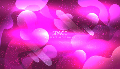 Wall Mural - Abstract galaxy background. colorful spots and grunge splashes. waves, circles, shapes on a purple background. vector illustration