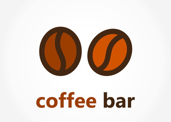 Wall Mural - coffee beans bar logo or icon