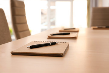 Empty conference room prepared for meeting