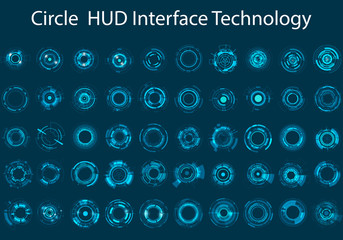 Vector icon set technology circle design.