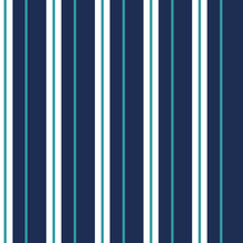 Seamless Vector Vertical Modern Stripe Pattern In Navy And White With A Thin Blue Teal Stripe.