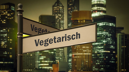 Wall Mural - Schild 373 - Vegetarisch