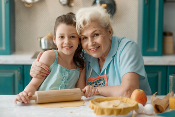 Wall Mural - Portrait of granny and grandaughter