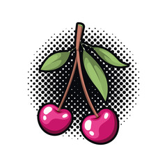 Sticker - cherry fruit isolated icon