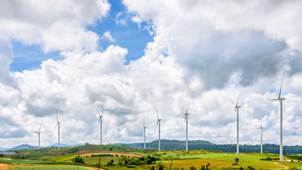 Landscape windmills field