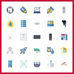 Wall Mural - 25 office icon. Vector illustration office set. online education and receipt icons for office works