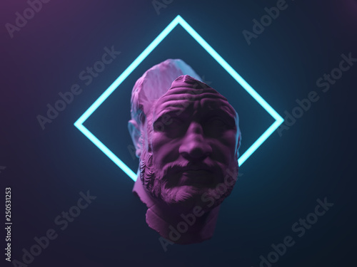 Fotomural antique statue in neon light