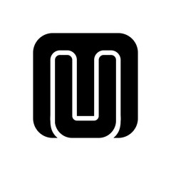 Wall Mural - letter m with u vector logo.