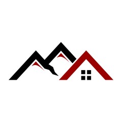 Wall Mural - home logo vector. mountain icon.