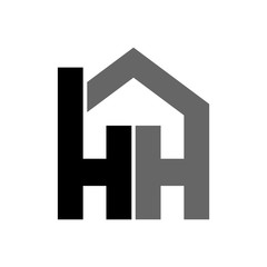 Wall Mural - Letter H and H. Home Symbol. Vector Logo