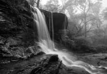 Foggy Waterfall In Blue Mountains