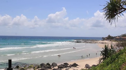 Wall Mural - tropical beach surfing tropical ocean summer wave  scenery landscape Australia Coolangatta