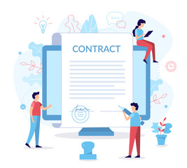 Wall Mural - signing contract flat illustration