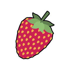 Sticker - strawberry fruit isolated icon