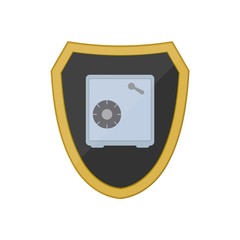 Wall Mural - Safe icon, Golden shield icon