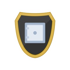 Canvas Print - Safe icon, Golden shield icon