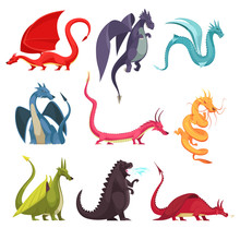 Dragons Monsters Cartoon Set
