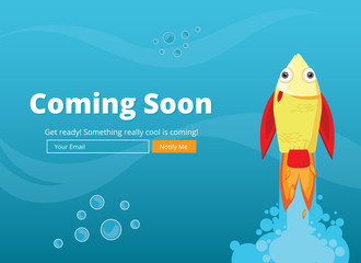Wall Mural - Coming soon website template. Coming soon landing page design. Coming soon page for a new website. We are launching soon – Illustration