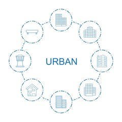 Wall Mural - 8 urban icons