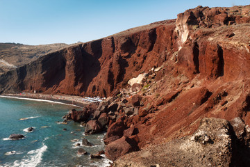 Poster - La plage rouge de Santorin