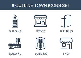 Wall Mural - 6 town icons