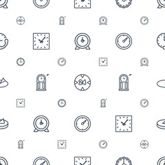 Wall Mural - hour icons pattern seamless white background