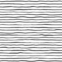 Brush Hand Drawn Ink Uneven Textured Stripes Seamless Vector Pattern. Doodle Style Uneven Bars, Streaks, Wavy Lines With Rough Edges Texture. Black And White Elegant Background. Border Template.