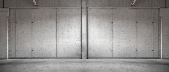 Wall Mural - modern concrete wall garage background with floor panoramic room