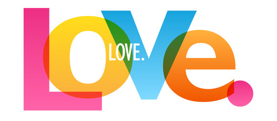 Wall Mural - LOVE. colorful typography banner