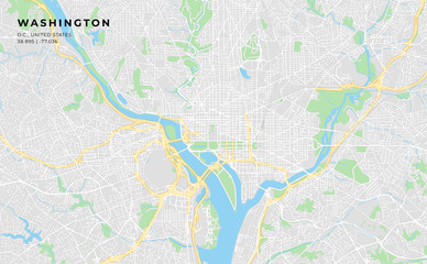 Sticker - Printable street map of Washington, D.C.