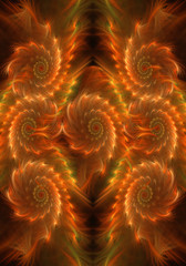 Canvas Print - artistic abstract 3d computer generated illustration of pure smooth curvy fiery fractal background