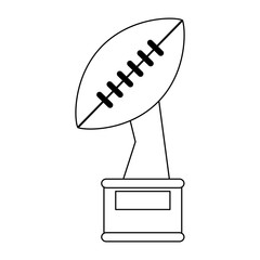 American football trophy cup black and white