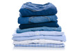© Kabardins photo - Stack blue shirt and jeans on white background isolation