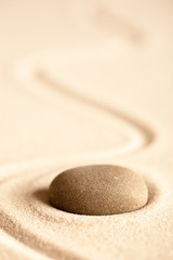 Poster - harmony purity and spirituality background, zen meditation stone.