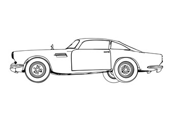 Poster - sketch retro car vector