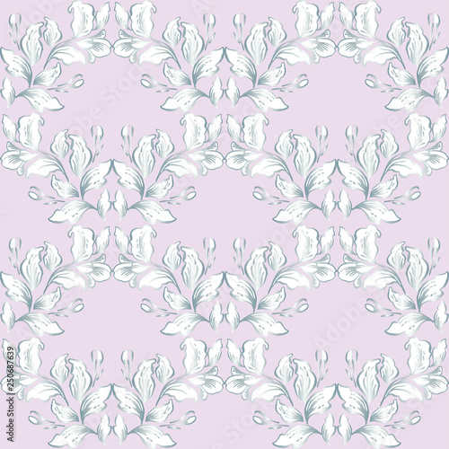 Vintage baroque pattern seamless vector in classic flower graphic style background for backdrop, template, cover page design, fabric,textile Poster Mural XXL