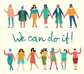 Wall Mural - We can do it. Feminine concept and woman empowerment design for banners 