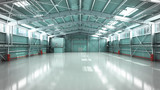 Fototapeta Przestrzenne - empty Hangar delivery warehouse 3d render illustration