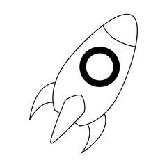 Sticker - rocket startup company symbol black and white